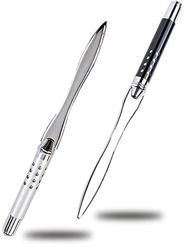 YUNYAN 2 Stück Letter Opener aus Metall Brieföffner Edel Umschlagöffner Metallschneidemesser Briefumschlag Brieföffner Büromaterial für Haus Büro Schule (Silber, Schwarz)