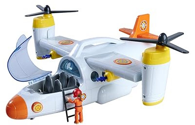 Simba Feuerwehrmann Sam Rettungsflugzeug, 109252615038, +3 Jahre, 42 cm, mit Startfunktion, mit Licht und Sound, Seilwinde, Heckklappe