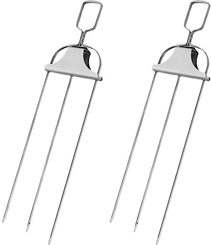 Angoily 2pièces Fourchettes à Bbq Acier Accessoires De Grill Pour Et Légumes Outils De Cuisine Extérieure Pour Rôtisserie