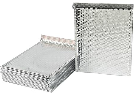 10 Teile/los Roségold Metallic Luftpolstertaschen Folie Gepolsterte Taschen Aluminisierte Versandtaschen Geschenkverpackung Gepolsterte Versandumschläge-Silber-15 * 20cm