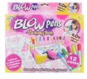 PNJB Drawing DIY Large Set of Blow Markers Pink Fantasy Set Kit, Educational Children Spray Painting Toys, Display, Creativity Hub Organized and Neat Storage,