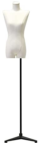 Weiblicher Schaufensterpuppen-Torso, höhenverstellbarer Metall-Stativ-Basisständer, Halbkörper-Frauen-Kleiderform, Schaufenster-Schaufensterpuppe ohne Kopf, 2 Farben (Schwarz)