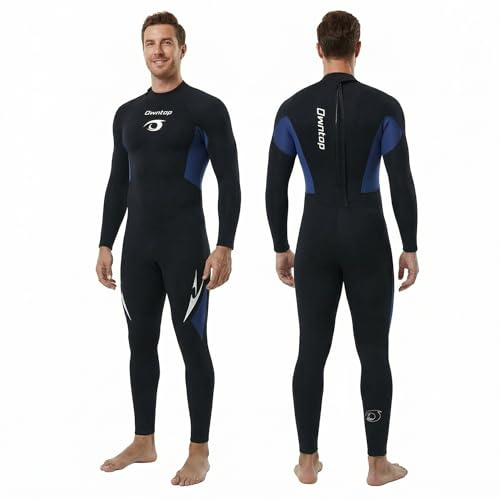 Owntop Muta da sub in neoprene da 5 mm per uomo e donna - Muta completa ispessita, cerniera posteriore, maniche lunghe, UPF50+, mantiene caldo, costumi da bagno per immersioni subacquee, surf, nuoto