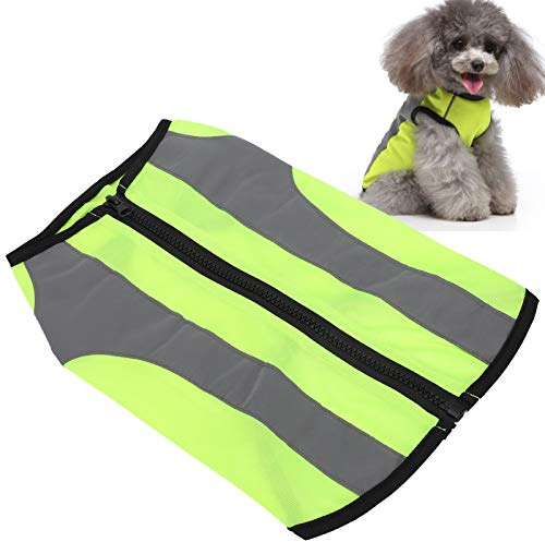 Dog Safety Vest, High Visibility Safety Vest for Small Medium Large Dogs Dog Vest Dog Reflective Vest Pet Night Safety Clothing Glowing Jacket for Walking, Jogging or Training (S)