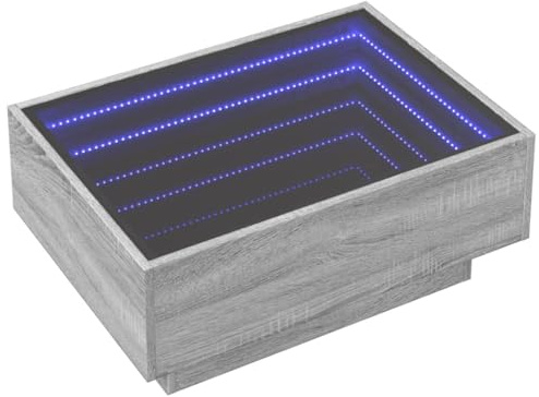 vidaXL LED-Couchtisch Grau Sonoma 70x50x30 cm Holzwerkstoff