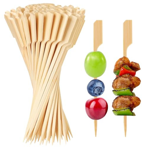 YIZWINS 200 PCS Palillos para Aperitivos 9 cm, Brochetas de Cóctel, Brochetas de Madera para Copas de Cóctel, Palillos de Madera, Palillos de Fiesta, Brochetas de Bambú para Aperitivos de Madera