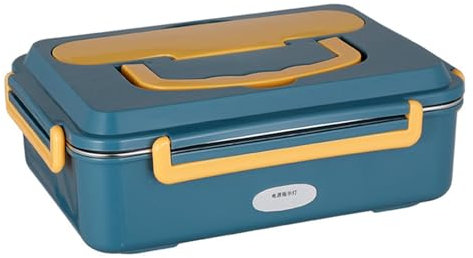 Boîte à lunch chauffante portable en acier inoxydable à 3 compartiments avec couverts, pour adulte, pour le travail, la voiture, le camion ou la maison, chauffe-plats portable de 1,2 litre a