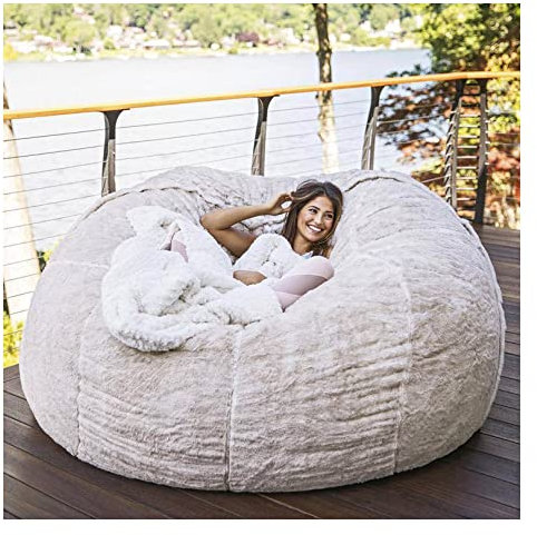 Riesiger Sitzsack-Stuhl, keine Füllung, Kunstfell, waschbar, Jumbo-Sitzsack, riesige Schaumstoffmöbel, große Liege