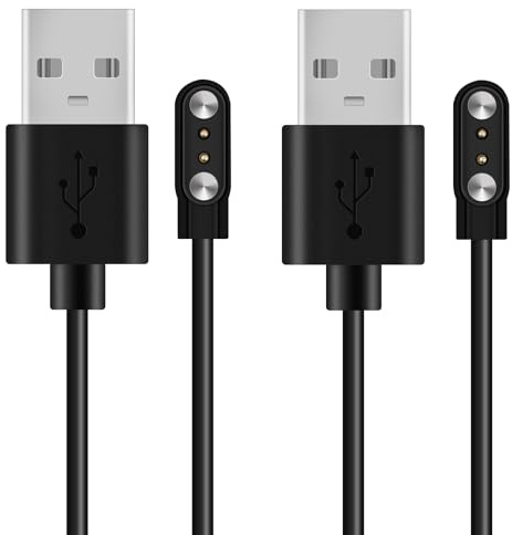 Lot de 2 Chargeur Montre Connectée Universel, 2 Pins 2.54mm et 2.84mm Adaptateur Charge Montre Magnétique, Cable USB Chargeur pour Smartwatch Fitness Trackers