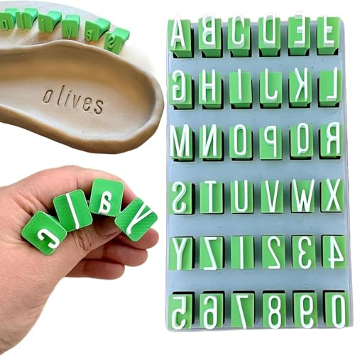 Set Timbri Alfabeto per Argilla e Ceramica, Timbri Lettere Maiuscole e Minuscole, Strumento per Stampe Artigianali DIY, Stampa Personalizzata per Tazze e Gioielli (Alfabeto Maiuscolo)