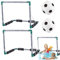 Jeux de la Piscine, 2pcs 18.5x14.4x14.4 Objectif de Football Piscine Flottante avec 2 balles Football pour Enfants, Filet en Plastique pour la Natation l'été.