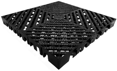 Tappetino Per Pavimento Garage 50x50 Cm, Spessore 5 Cm, Confezione Da 2 Piastrelle Per Pavimento Ad Incastro Con Drenaggio, Per SUV Di Grandi Dimensioni, Pick-up(Black(5cm),2pcs)
