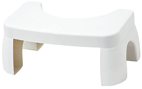LOLIPPYY Sgabello Per Wc in Plastica Antiscivolo, Sgabello Da Bagno Poggiapiedi, Design a u Compatibile Ogni Toilette, Aiuto Per Posizione Di Squat Per Adulti