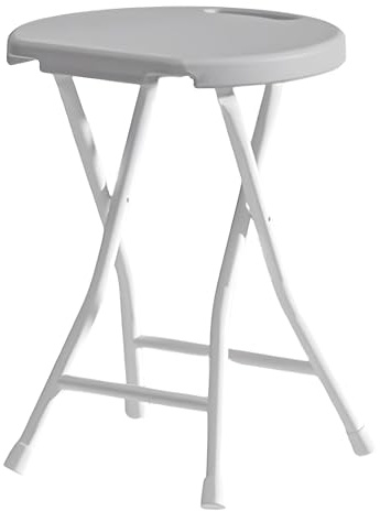 Sgabello Alto Pieghevole 40 Cm con Maniglia, Plastica Sedia Pieghevole Portatile Senza Schienale, per Isola Cucina(Gray)