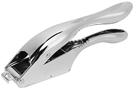 Haofy Presse-ail 2 en 1 en Acier Inoxydable et Alliage d'aluminium avec Poignée Texturée Antidérapante pour une Prise en Main Facile, Petit Rangement dans la Cuisine, Cuisine en Camping-car,