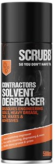 SCRUBB Contractors Solvent Aerosol 500ml – Heavy-Duty Cleaning Solvent for Adhesives, Paint, Sealant & Grease Removal – Fast-Acting Professional Cleaner