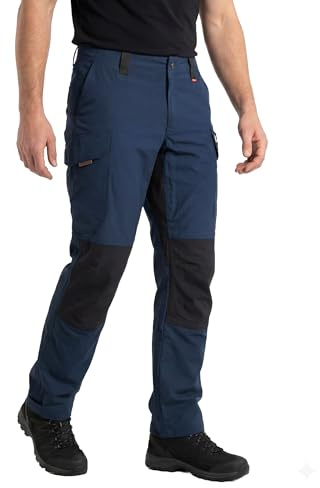 DANISH ENDURANCE Walking Trousers for Men, Hiking Trousers Mens for Outdoor and Everyday Use, Water-Repellent Dark Navy/Black L