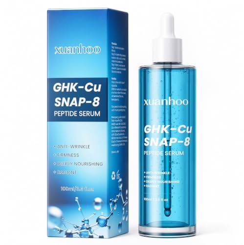 Kopparpeptidserum 100 ml, GHK-Cu & SNAP-8-Peptidserum med Hyaluronsyra, Fuktgivande Vård för en Mjukare och Fastare Hud, Anti-Aging-Serum för Ansikte, Hals och Dekolletage