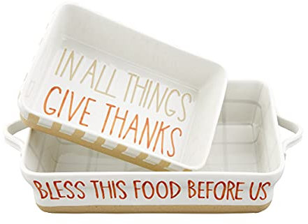 Mud Pie Blessings Baker 2-teiliges Set, klein, 15,2 x 21,6 cm, groß, 20,3 x 27,9 cm, Beige