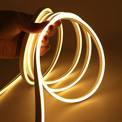 XUNATA Luz de Neón Regulable, Tira de LED Flexible con Interruptor de Atenuación Táctil, Lemas de Bricolaje, Símbolo de Anuncios Comerciales, iluminación de Terrazas (Blanco Cálido, 3m)