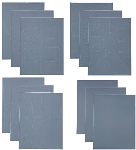 Woohome 12 Blätter Flicken Selbstklebend Stoff Patch, Nylon Kleidung Reparatur Nylon Selbstklebende Reparaturflicken für Bekleidung Daunenjacke Zelt Kleidersack, Grau