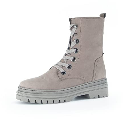 Gabor Damen Combat Boots, Frauen Stiefeletten,Wechselfußbett,Best Fitting,Lammfell,halbstiefel,Kurzstiefel,Fango (fumo),38 EU / 5 UK