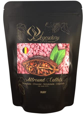 Legendary CALLETS RUBY neue Rezeptur 1 Kg - Original belgische Schoko Drops, für Schokoladen-Fondue und Schoko-Brunnen, Ganache, Glasur, zum Trinken usw.