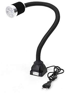 5W Drehbanklampe CNC Maschinenlampe LED Arbeitsleuchte Maschinenlicht Arbeitslamp Flexible Armleuchte Schwanenhalslicht für Drehmaschine Nähmaschine Industriebeleuchtung (Festem Sockel)