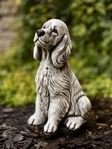 Betonspaniel-Figur Stein Cocker Spaniel Skulptur Garten Tier Statue Zement Hund Gedenkstätte Außen- und Innendekoration Hundeliebhaber Geschenk Stein Spaniel Figur Beton Hund Statue Gartendekoration