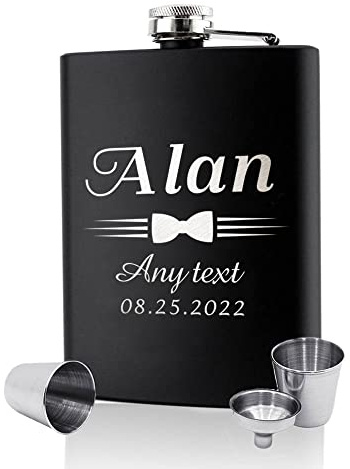 Hip Flasks for Men Personalised Hip Flask Custom Engraved Hip Flasks for Groomsmen Best Man Groom 6oz Stainless Steel Flask for Groomsman Best Man Groom Usher Gifts for Occasion(Design 2)