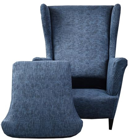 CRFATOP Printed Wing Chair Slipcovers 2 Piece Stretch Wingback Chair Cover Spandex Fabric Wingback Armchair Covers with Elastic Bottom for Living Room Bedroom Wingback Chair,A02