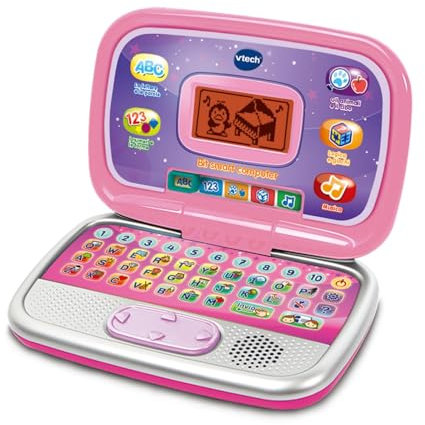 VTech Bit Smart Computer Rosa, Computer Interattivo per Bambini, Computer con Mouse ed Effetti Luminosi, Comoda Maniglia, Gioco Bambino con Animali e Forme, Lingua Italiana, Batterie Incluse, 3-7 Anni