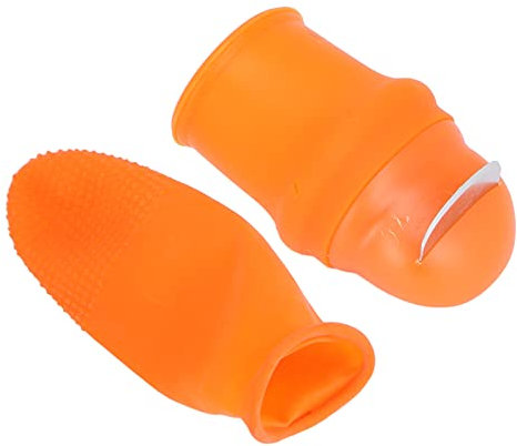 Gardening Thumb Knife,1 Protective Case Convenient Anti Cut Vegetables Thumb Cutter (Machete Large + 1 Plastic Finger cot)
