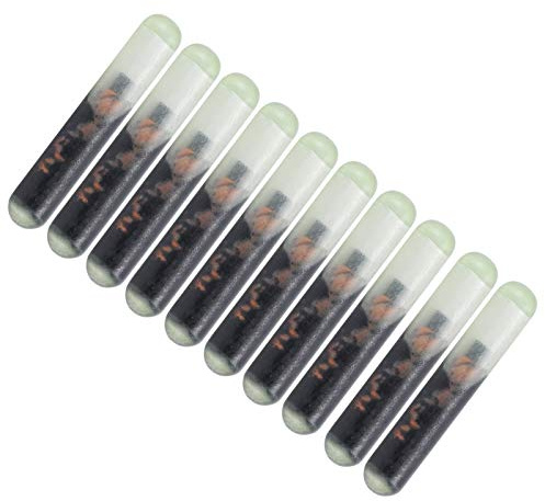 10 Stück Glas Mikrochip 2,12mm, ISO 11784 85 Standard Tierchip Implantat, zur ID Identifikation von Haustieren