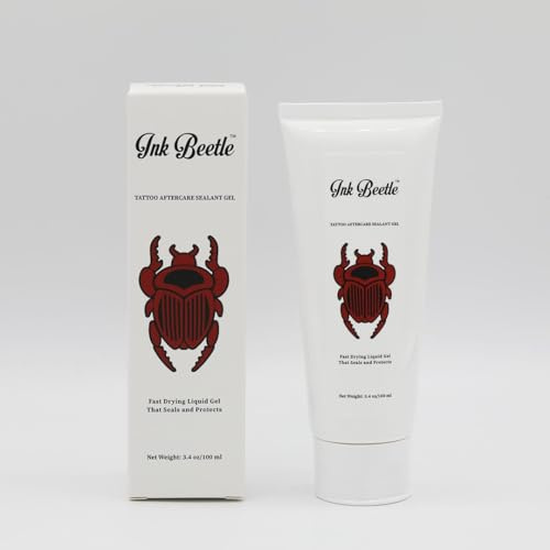Ink Beetle Tattoo Aftercare Sealant Gel - Forms a breathable protective skin-No Adhesives-No Latex-Natural Healing ingredients- Painlessly wash off- No Adverse skin reactions- 8 fl oz