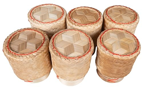 CCcollections Sticky Rice Bamboo Baskets | Traditional Handmade Sticky Rice Basket | Premium Bamboo Rice Steamer for Home & Restaurant