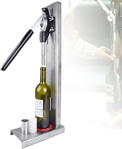 Manuelle Weinflaschenverschluss-Pressmaschine,Weinflaschen-Verkorkungsmaschine,manuelle Verschlussmaschine mit 2 POM-Hülsen,Flaschenverschluss-Einsetzwerkzeug for selbst gebrautes Bier alkoholfreie