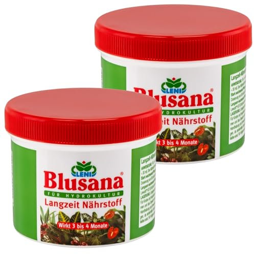 Blusana Langzeitdünger Lewatit HD 50 für Zierpflanzen in Hydrokultur | NPK mineralischer Dünger mit Ionenaustauscher 3-4 Monate Wirkung | zur Wahl 200-800ml Dose Granulat (400ml - 2 x 200ml Dose)