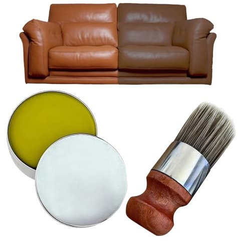 Skeadex Lederbalsam mit BüRste, Intensive Lederpflege, 120 Ml LedermöBelsalbe, Hochwertiger Bienenwachs-Lederbalsam, MöBelpflege Und Restaurator, Universal Lederbalsam Für Sofa Auto MöBel