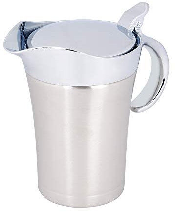 Double Wall Insulated Gravy Boat Serving Jug, Smooth Pouring, Dust Proof and Hygienic, Store Gravy, Salad Dressing, Custard with Lid for Easy (Large Size 750ml)