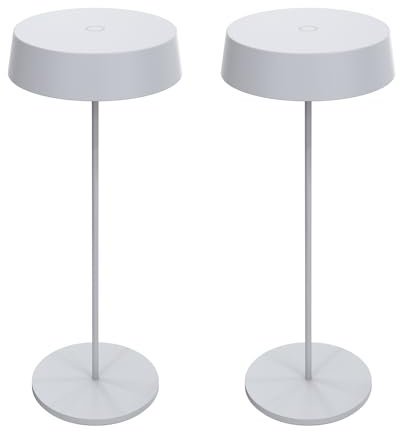 Palmina 901, Led Lampe De Bureau Sans Fil 4400mah, Lampe Rechargeable Usb 4400 Mah, Pour Usage Intérieur/Extérieur Adaptée Pour Dîner, Lecture, Chambre, Jardin Et Bien Plus Encore/Blanc