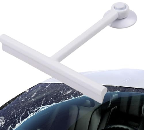 Window Glass Wiper - Shower Bathroom Squeegee, Water Scale Wiper with Soft TPE Tip | Window Squeegee Professional, Shower Door Cleaner, Multipurpose Squeegee Suction Cup Design, Tile 21.7x19.5cm