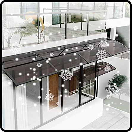 Tenda da sole per finestra, tettoia per porta in policarbonato protezione lamiera cava nera resistente alla pioggia e alla neve, utilizzata per la grondaia del patio sopraelevata (dimensioni : 150cmx