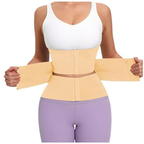 GOOPEEG Bauchweggürtel Stretch Hose Body Shaper Abnehmen Gürtel Bauch Korrigierende Unterwäsche Taille Trainer Binder Body Shapers Shapewear Bauchweg Mieder(Beige,XXXXX-Large)
