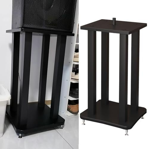 Universal Floor Studio Speaker Stands Media Stereo Stand for Record Player Cabinet in Theater/Meeting Rooms Commercial Grade (46x46x80cm/18.1x18.1x31.5in)