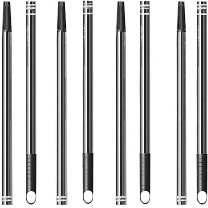 Cobenga Lot de 4 rallonges pour rouleau de peinture en acier inoxydable avec vis, 4 sections de 1,6 m, pour équipement de nettoyage de vitres, outils de nettoyage de gouttières, manche de balai