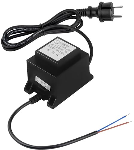 Vmxlso LED Trafo 24V Netzteil, AC/AC 50w Netzteil 24V, Außen Steckernetzteil Transformator IP68, LED Trafo mit Stecker, 24 Volt für Led-Beleuchtung, Teichpumpen