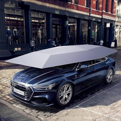 Carpa para cochera móvil Universal, Carpa para Coche Totalmente automática, Carpa para Coche Plegable móvil de 5,2 m, 4,8 m y 4,2 m, Control Remoto, sombrilla para Coche para Exteriores, Color Plate