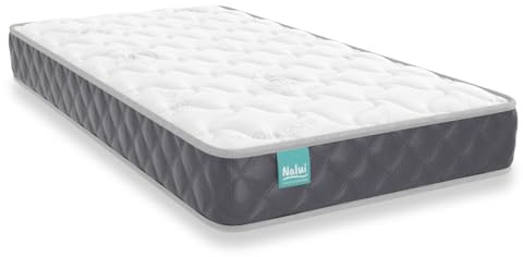 Nalui Madrass spjälsäng 117 x 57 cm Baby Dreams Core HR Adapt Foam, 3D-sida andningsbar och allergivänligt Aloe Vera tyg, vändbar, Oeko-Tex® certifierad | Tillverkad i Spanien. Höjd ±11 cm, grå