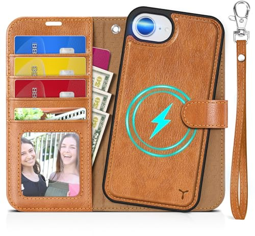 TUCCH Etui Détachable pour iPhone 17e/16e 5G 6,1, Brun Clair Texturé